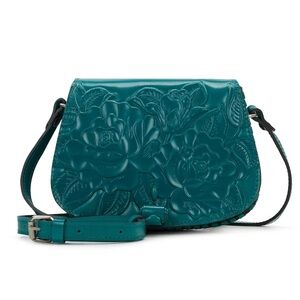 🆕 PATRICIA NASH Finch Floral Embossed Leather Bag in Teal